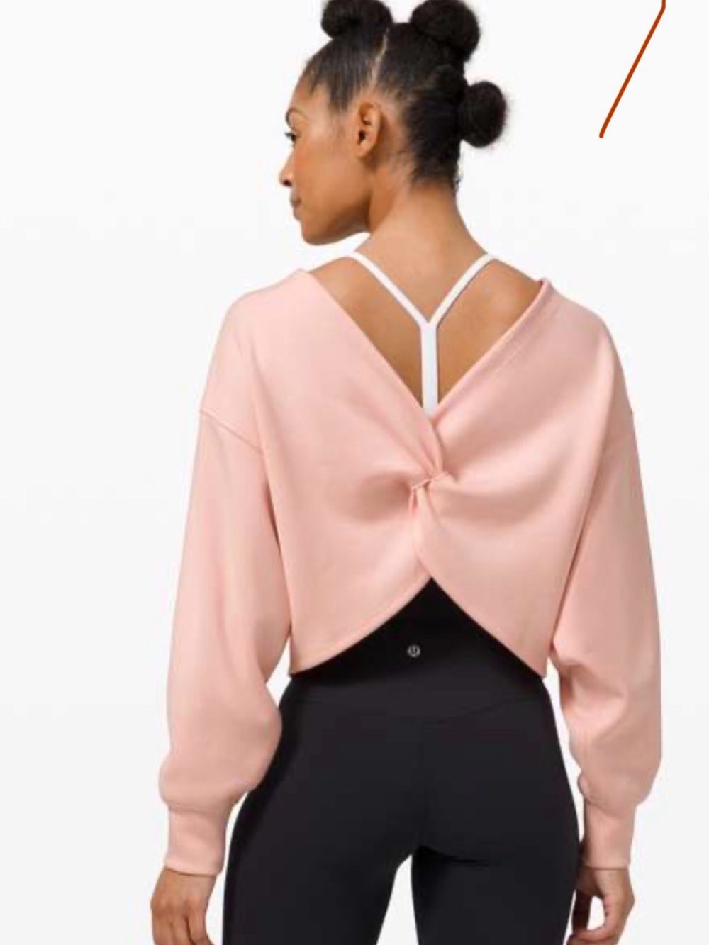 twist back to front pullover pink mist